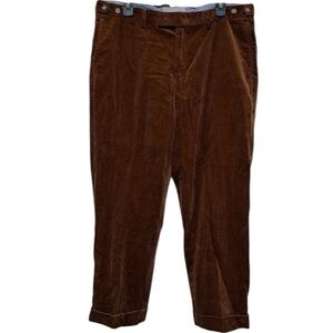Beams Plus Men's Corduroy Velvet Trouser Pants XL Golden Brown Cuffed Staple